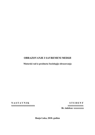 Obrazovanje i savremeni mediji
