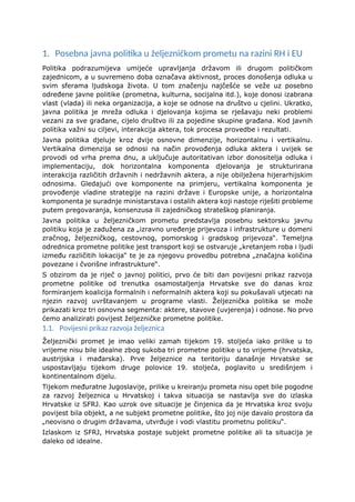 Posebna javna politika u željezničkom prometu na razini RH i EU