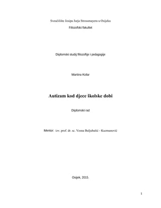 Autizam kod dece školske dobi