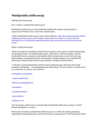 Maloletnička delikvencija