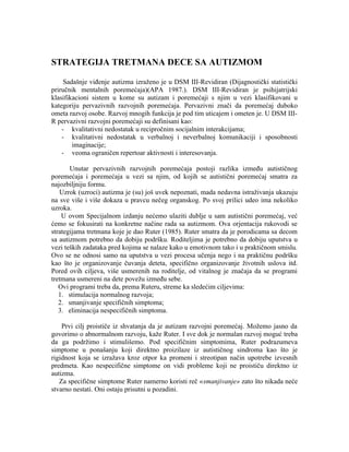 Strategije tretmana dece sa autizmom