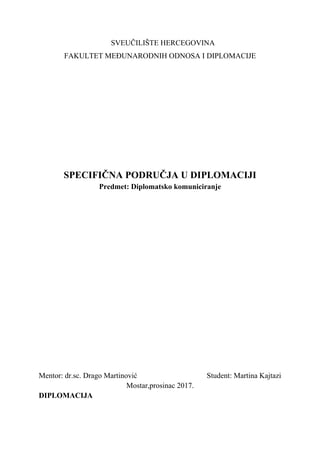 Specificna područja u diplomaciji