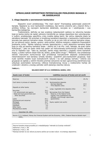 Upravljanje depozitnim potencijalom poslovnih banka u SR Jugoslaviji