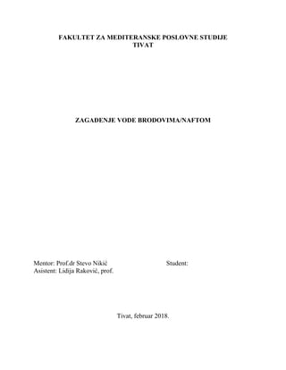 Zagađenje vode brodovima/naftom