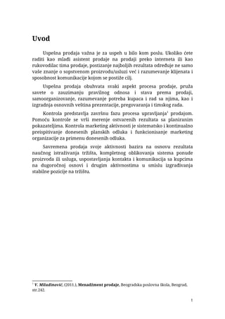 Kontrola i revizija prodajnih aktivnosti