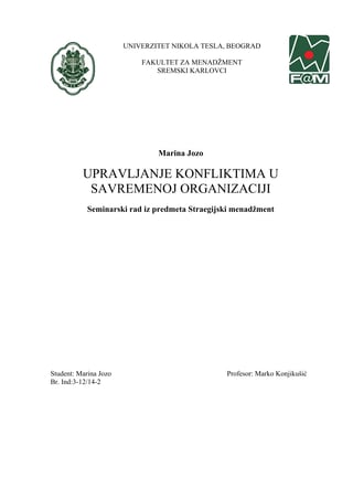 Strategijska analiza strategijskog menadžmenta