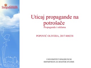Uticaj propagande na potrošače