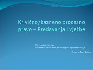 Temeljna načela krivičnog procesnog prava