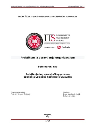 Reinjženjering upravljačkog procesa odeljenja Logistike kompanije Givaudan