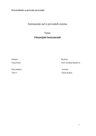 Finansijski instrumenti