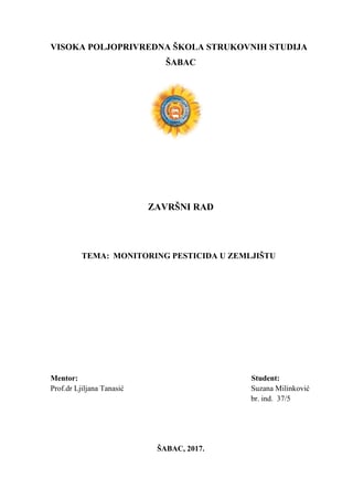 Monitoring pesticida u zemljištu