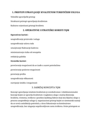 Upravljanje kvalitetom turističkih usluga