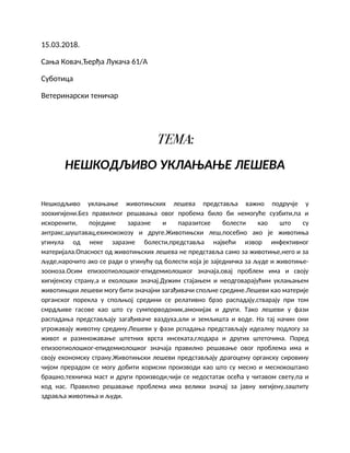 Neškodljivo uklanjanje leševa