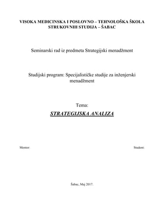 Strategijska analiza