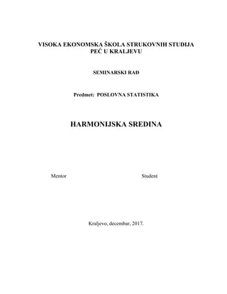 Harmonijska sredina