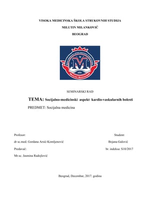 Socijalno-medicinski aspekt kardiovaskularnih bolesti