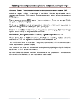 Preoperativna priprema pacijenta za transplantaciju jetre