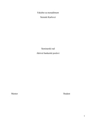 Aktivni bankarski poslovi