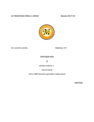 Hobp (hronična opstruktivna bolest pluća)