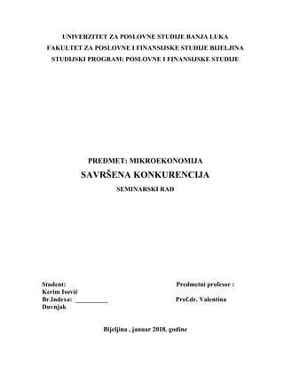 Savršena konkurencija