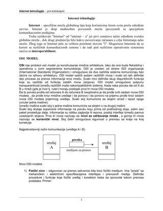 Internet tehnologije: prvi kolokvijum