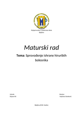 Ishrana hirurških bolesnika