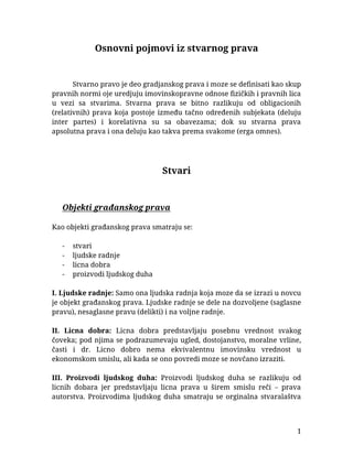 Osnovni pojmovi iz stvarnog prava