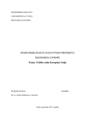 Tržište rada Europske Unije