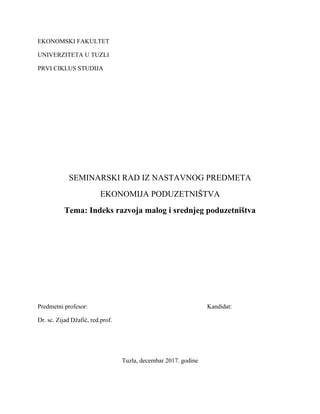 Indeks razvoja malog i srednjeg poduzetništva