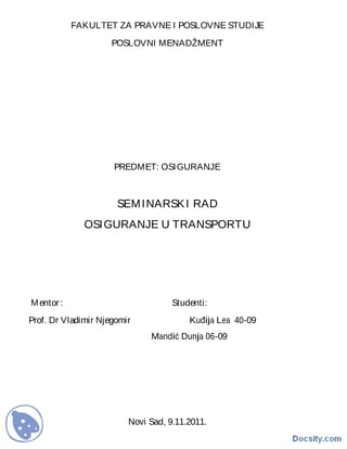 Transportno osiguranje