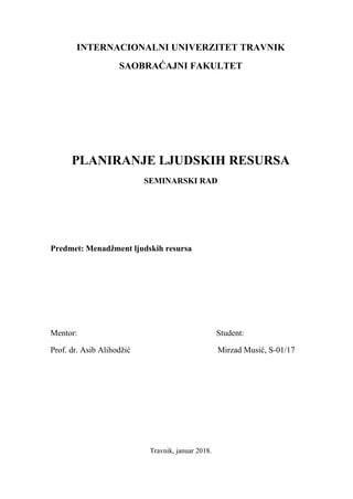 Planiranje ljudskih resursa