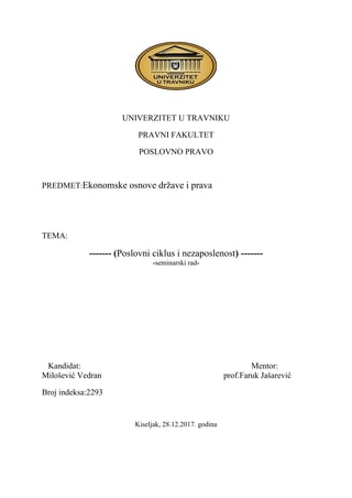 Poslovni ciklus i nezaposlenost