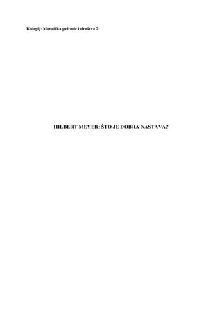 Šta je dobra nastava