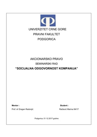 Socijalna odgovornost kompanija