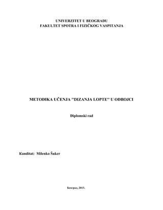 Metodika učenja “dizanja lopte” u odbojci
