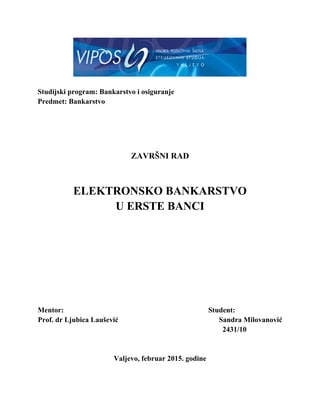 Elektronsko bankarstvo u Erste banci