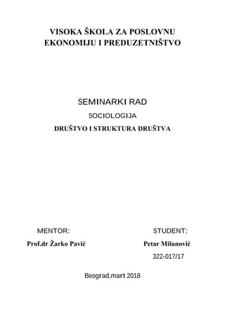 Društvo i struktura društva