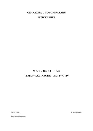 Vakcinacije-za i protiv