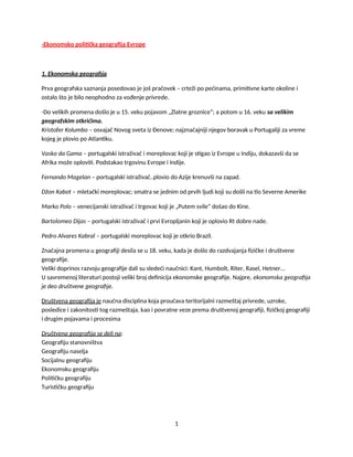 Ekonomska i privredna geografija Evrope