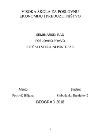 Stečaj i stečajni postupak