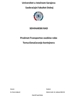 Označavanje kontejnera