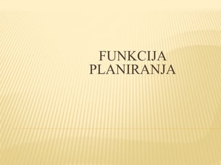 Funkcija planiranja