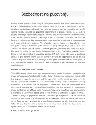 Bezbednost na putovanju