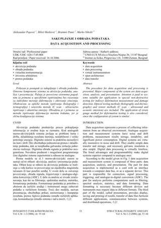 Sakupljanje i obrada podataka