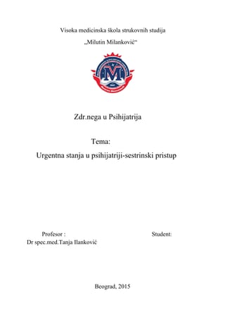 Urgentna stanja u psihijatriji