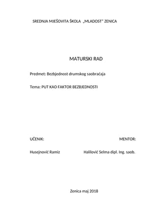 Put kao faktor bezbednosti