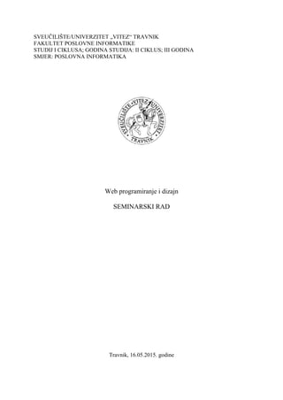 Web programiranje i dizajn