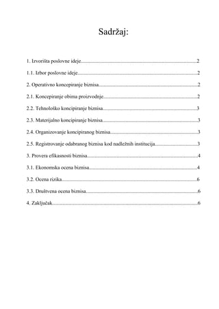 Proizvodnja ajvara-biznis plan