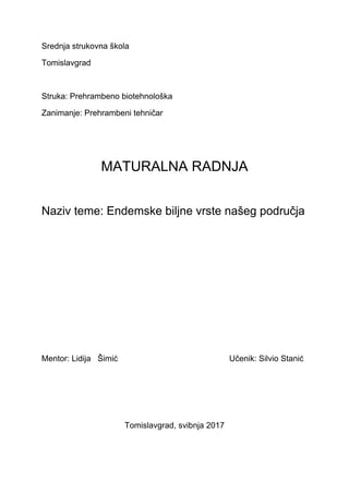 Endemske biljne vrste