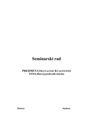 Razvoj poslovnih sistema